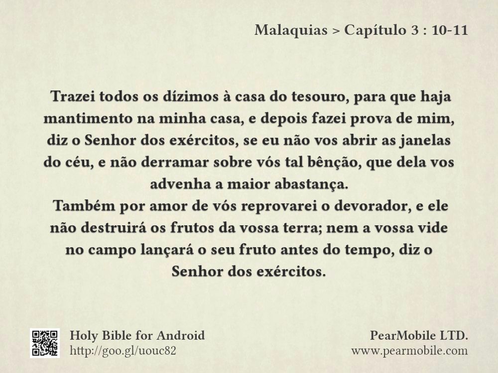 Malaquias, Capítulo 3:10-11